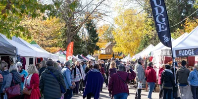 Family shopping artisan booths at Bala Cranberry Festival 2025”