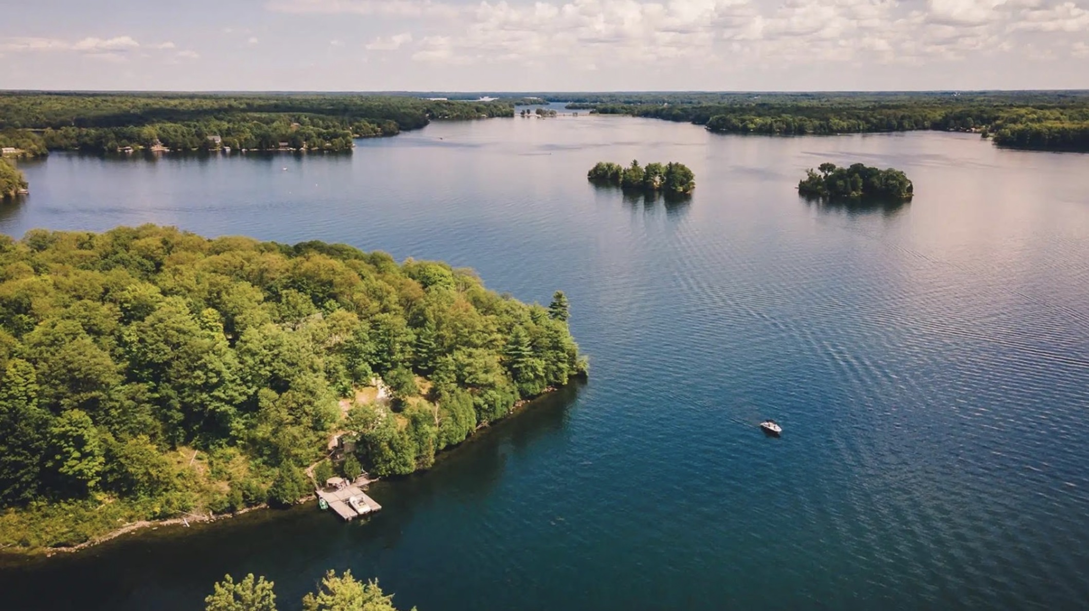 Areal view of Lake Muskoka, Ontario
